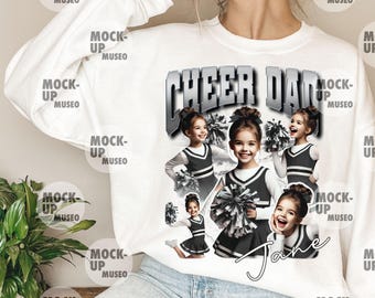 Personalized Cheer Dad T-Shirt PNG: Custom Photo Design (Digital Download)