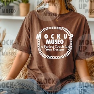 CC1717 Espresso Mockup, CC1717 Brown T-Shirt Mockup, C1717 Espresso Crewneck T-Shirt Mockup, High-Quality Mockup, Graphic Tee Mockup