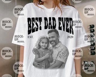 Personalized Vintage Photo Dad Shirt PNG: Best Dad Ever Personalized Photo Design, Dad Picture T-Shirt (Digital File)