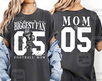 Custom Football Biggest Fan PNG, Personalized Football Mom PNG (Digital Download)