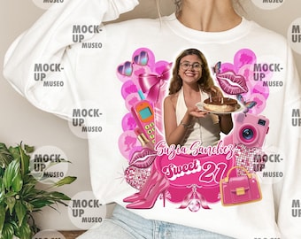 Personalized Pink Birthday Girl PNG: Custom Zodiac Design (Digital Download)