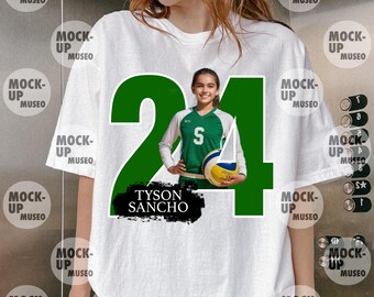 Personalized Volleyball PNG: Custom Player T-Shirt Design (Digital Download)
