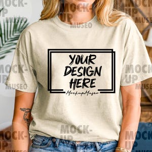 Heather Dust T-Shirt Mockup: BC3001 Trendy Tee Mock