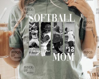 Personalized Softball PNG File, Softball Mom Gift Idea, Editable Color Photo Design, Custom Team Sport PNG (Digital Download)
