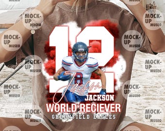 Custom Football Player PNG: Personalized Mascot Sublimation Design (Digital File)