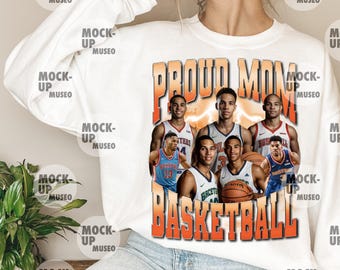 Personalized Proud Mom Basketball Player PNG: Custom Photo T-Shirt Design (Digital Download)