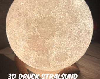 Mond Tischlampe mit geschwungenem Sockel / stilvoll / modern / Schlaflicht