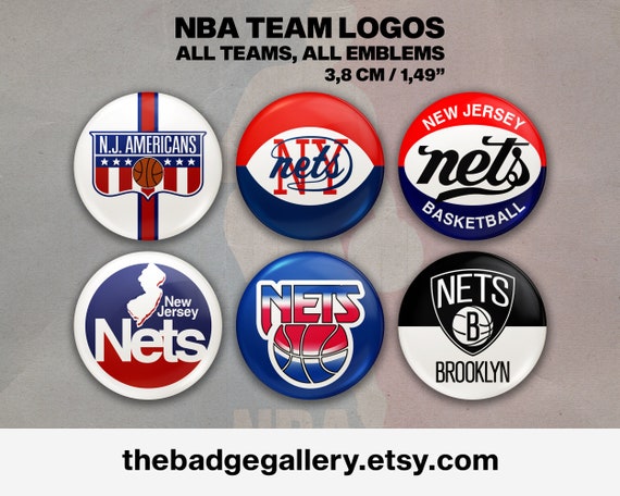 NBA Team Logo Buttons: Vintage & Retro Pins (38mm/1.49
