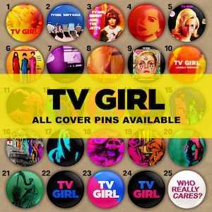 TV Girl Album Cover Pins & Magnets: Indie Pop Band Buttons, Complete Collection | 5 Sizes