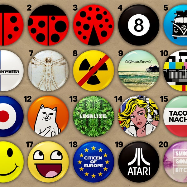 Badges, Pins Buttons, Chapas / Movies, comics and TV shows / Vintage & Retro / High quality / Fast delivery / 38 mm / 1.49"