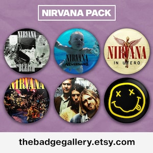 Nirvana-märkesset: 90-tals grungerockbandsnålar, alla covers - 4 storlekar