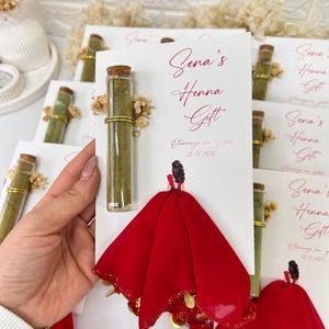 Tubo di vetro Regali di nozze personalizzati all'henné, Regali per la notte dell'henné per gli ospiti, Regalo all'henné, Henné per la festa nuziale, Regali per la damigella d'onore