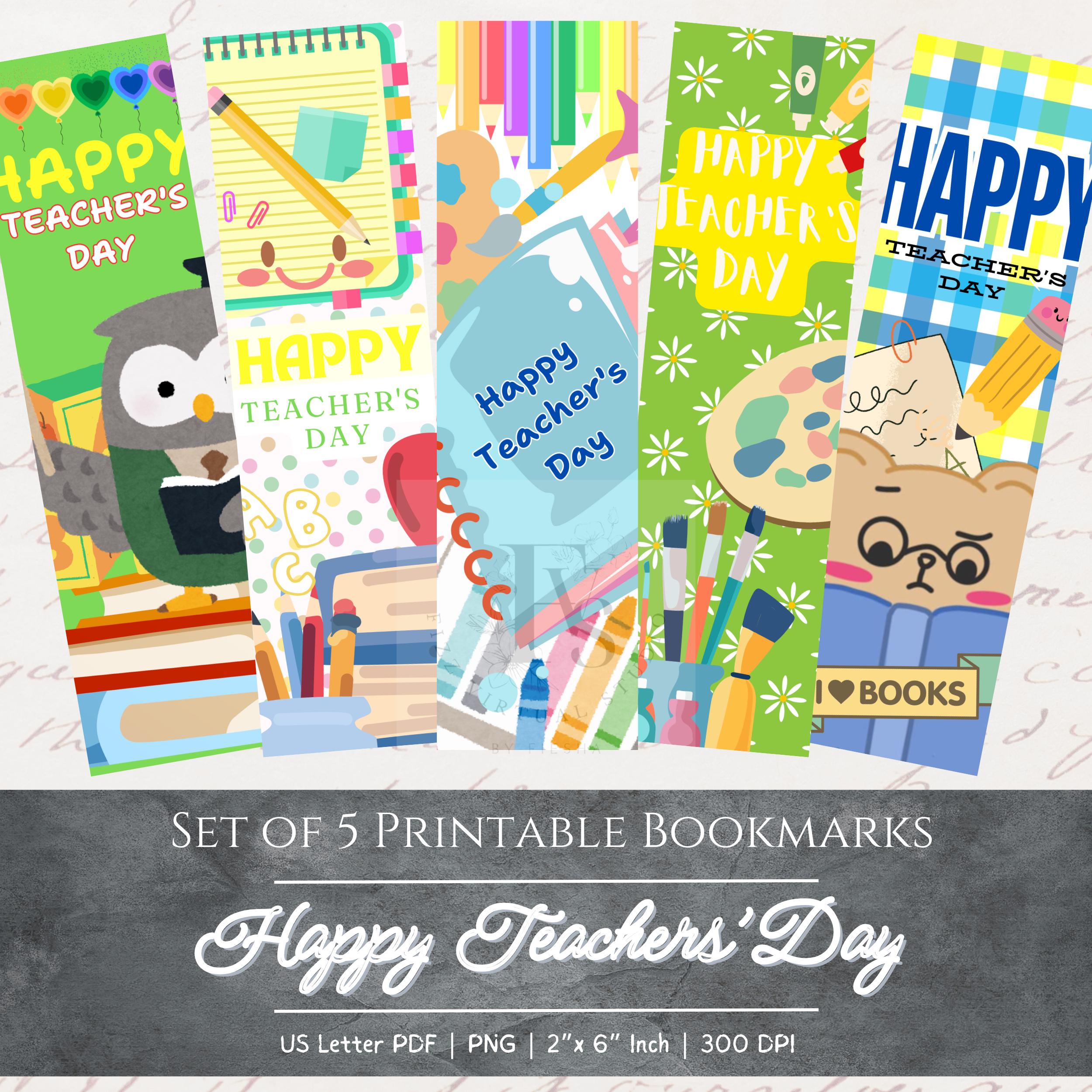 Printable Happy Teacher's Day Bookmarks | Teacher Appreciation Gift ...
