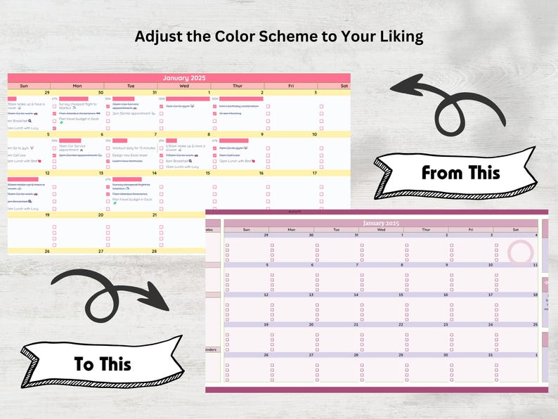 Calendar With Checkboxes Monthly Calender Planner Template, Undated Monthly Planner, Google ...