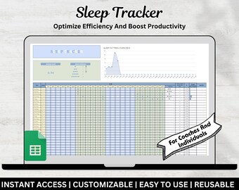 Schlaf-Tracker Google Spreadsheet, Google Sheet Template, Schlafqualitätslogbuch, Schlafplaner-Spreadsheet, Schlaftagebuch, Schlafstundenplaner, bearbeitbar