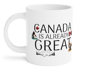 Mug Le Canada est déjà génial, tasse à café fierté canadienne, tasse à thé patriotique feuille d'érable, verres en céramique Oh Canada, cadeau pour patriotique