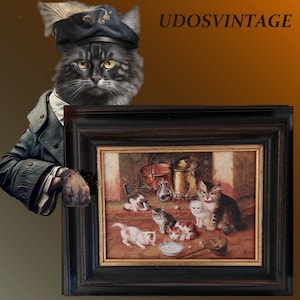 Tableau, peinture à l'huile, maître ancien, art, oeuvre d'art, tableau, peinture animalière, peinture de paysage, décoration murale, intérieur