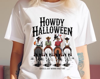 Howdy Halloween PNG, Funny Cowgirl Halloween Shirt Design, Cowgirl Png, Funny Halloween PNG, Spooky Cute Png, Western Halloween Png Clipart