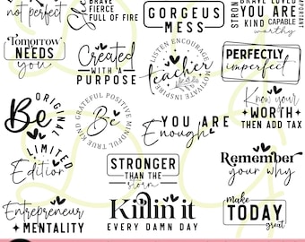 Motivational Quotes SVG, Bundle, Inspirational Quotes SVG, Life Quotes, Cut file for Cricut, Silhouette, Svg, Png, Eps, Dxf, Cut Files,