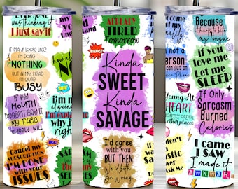 Sarcastic Tumbler Wrap, 20oz Skinny Tumbler Sublimation Design, Funny Tumbler Wrap, Snarky Tumbler Design, Sarcasm PNG, Tumbler Wrap png