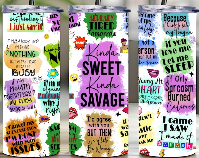 Sarcastic Tumbler Wrap, 20oz Skinny Tumbler Sublimation Design, Funny Tumbler Wrap, Snarky Tumbler Design, Sarcasm PNG, Tumbler Wrap png