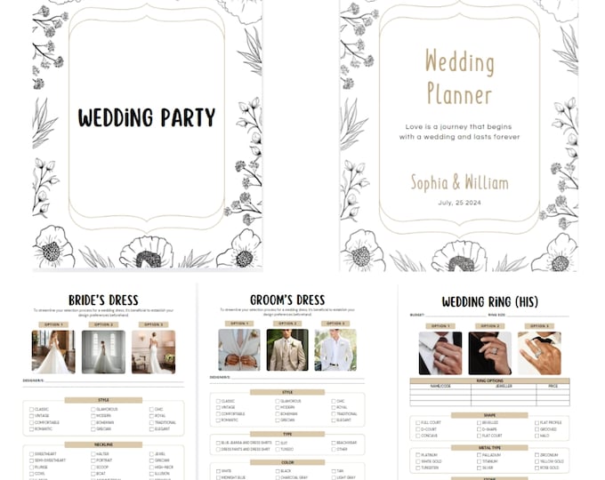 The Ultimate Wedding Day Binder Template, Edit in Canva, Wedding Itinerary, Instant Download, Digital Template, Printable, Wedding Planner