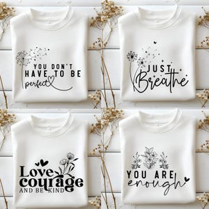 Boho Motivational SVG Bundle, Self Love svg, Positive Affirmations Png, Kindness Svg, Always you Worthy Matter Enough Svg, Floral Quotes Png