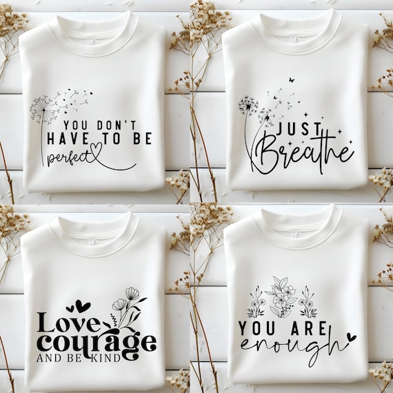 Boho Motivational SVG Bundle, Self Love svg, Positive Affirmations Png, Kindness Svg, Always you Worthy Matter Enough Svg, Floral Quotes Png
