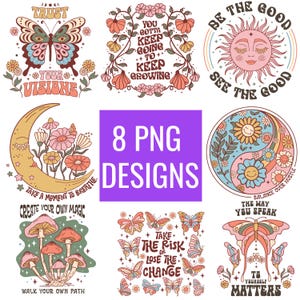 Boho Retro PNG Sublimation Bundle, sublimation design, vintage png, sublimation png, Retro Vintage Png, Retro Groovy Png, Retro Women Bundle