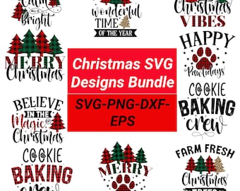 10 Christmas SVG Bundle, Winter svg, Santa SVG, Holiday, Merry Christmas, Christmas Bundle, Funny Christmas Shirt, Cut File Cricut, png file