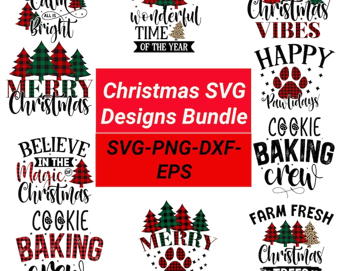 10 Christmas SVG Bundle, Winter svg, Santa SVG, Holiday, Merry Christmas, Christmas Bundle, Funny Christmas Shirt, Cut File Cricut, png file