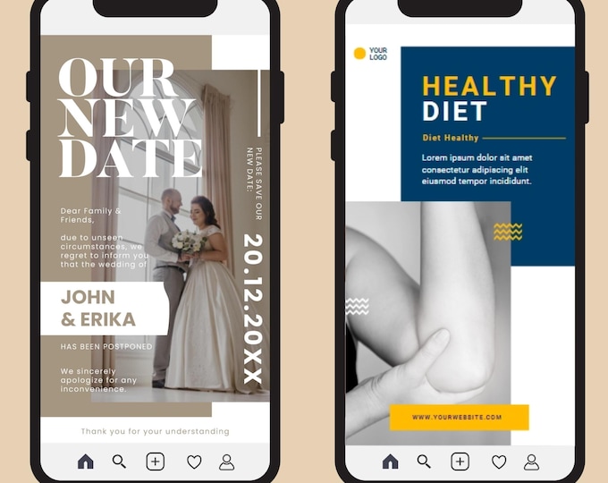 Social media templates, small business Instagram templates, Instagram content templates, Minimalistic templates, neutral colors, Canva,