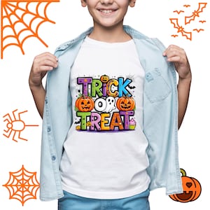 Trick Or Treat Png , Halloween PNG, Spooky season Png, Halloween PNG, Doodle Halloween Sublimation for shirt, Retro Halloween Png, kids png