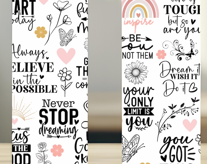 Affirmations 20 oz Skinny Tumbler Sublimation Designs, Sweary Affirmations Glitter Tumbler Wrap Mental Health Positive Quotes, tumbler png