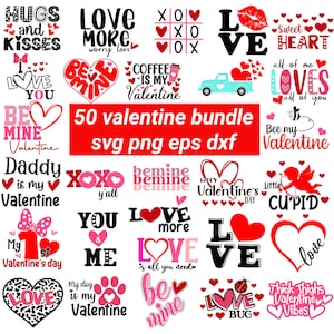 50 Valentine day svg bundle, Valentine Bundle, Valentine Design, love svg, valentines vibes, xoxo png, valentines activity, cupid png, svg