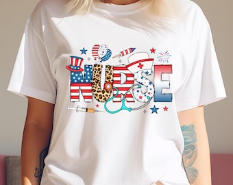 Retro Coquette USA Nurse Png,  Memorial Day Png, Patriotic Nurse Png, 4th of July Png, Nurse Life USA Png, America Nurse Shirt Png Design,