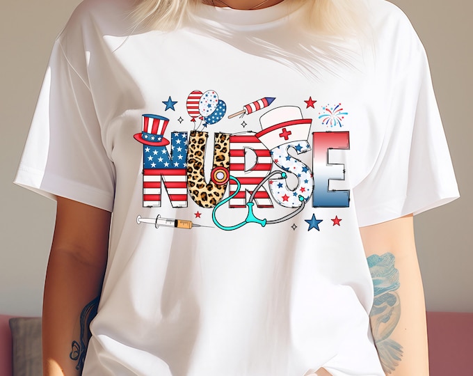 Retro Coquette USA Nurse Png,  Memorial Day Png, Patriotic Nurse Png, 4th of July Png, Nurse Life USA Png, America Nurse Shirt Png Design,