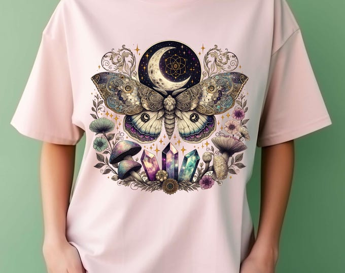 Celestial Moth PNG, Butterfly PNG, Moth Png, Mystical Png, Moon Png, Celestial Png, Boho png, Butterfly Clipart, PNG, Tattoo, Shirt, vintage