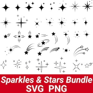 Sparkle SVG Bundle, Sparkle Stars SVG, Stars Svg, Star Clipart, Bright Stars, Twinkle Stars, Instant Download, Cricut Cut File, Silhouette