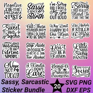 Sarcastic sticker bundle, Png Sticker, Sarcasm Sticker png, Sarcasm Svg Bundle, Sarcastic Quotes sticker, Sarcasm Png, Sarcastic Svg,