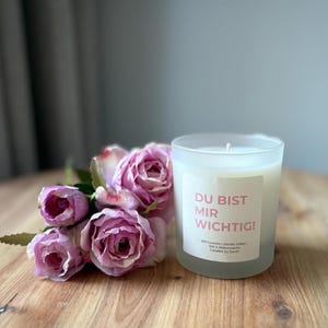 You are important to me | Scented candle | Scented candle with saying | Coconut wax | Gift for your best friend | Vegan | Handmade gift
