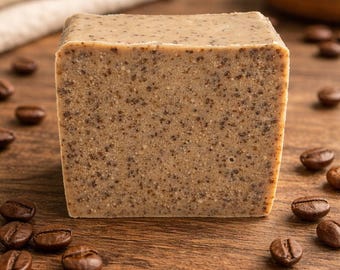 Jabón de sebo Morning Brew / Barra exfoliante de café / Jabón natural hecho a mano para hombres y mujeres