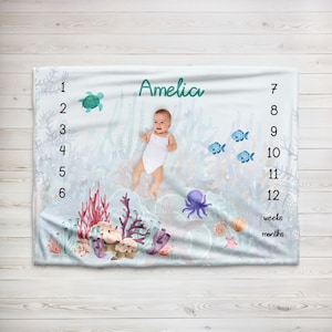 Manta personalizada con el nombre del bebé: rastreador de crecimiento del recién nacido, regalo para baby shower, decoración de guardería, regreso a casa, sesión de fotos