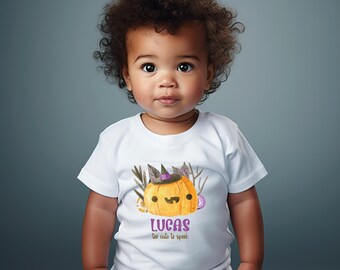 Gepersonaliseerde Halloween-baby T-shirt 'Too Cute to Spook' - Aangepaste 1e Halloween-outfit voor pasgeborenen en peuters - Perfect Halloweencadeau
