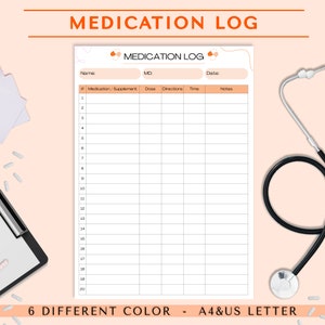 Printable Medication Log, Nursing Medication Tracker, Patient Vitals, Med Surg Flashcards, Medication to-do Sheet, Nurse Resources, Med Surg