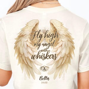Personalized Cat Memorial Shirt: Fly High Angel Wings Remembrance