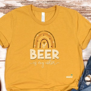 面白いビール飲みシャツ - 「ビールは私の色」レトロTシャツ - ビール愛好家、オクトーバーフェスト、聖パトリックデー、クラフトビールファンへのギフト