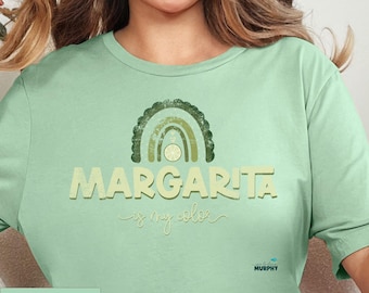 Camiseta de cóctel Margarita, Margarita es mi color, camiseta retro grunge, regalo para amantes del cóctel Margarita y adictos a las bebidas, camiseta para beber