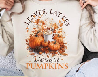 Pumpkin Latte Sweatshirt, Fall Coffee Sweatshirt, Autumn Pumpkin Tee, Cozy Fall T-Shirt