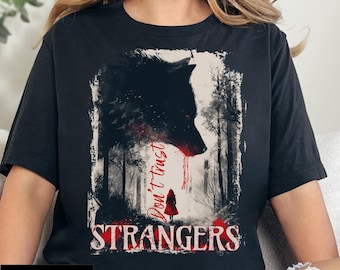 Gothic Red Riding Hood T-Shirt, Dark Fairy Tale Shirt, Fantasy Literature Tee, Wolf & Girl Graphic, Unisex Bookish Gift, classic tales lover